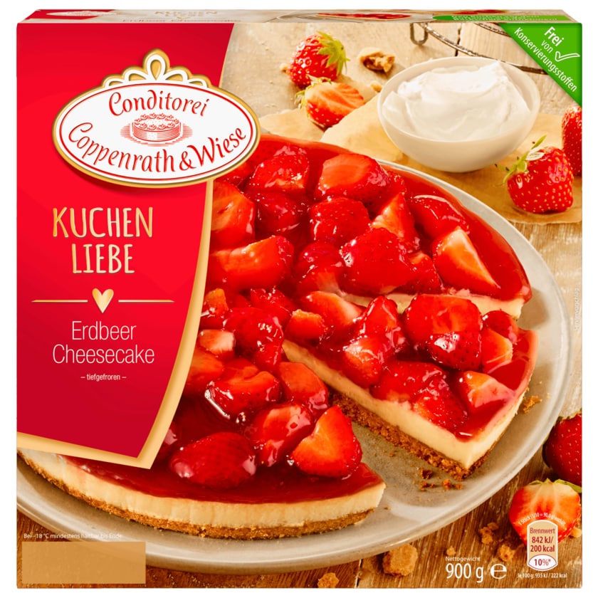 Conditorei Coppenrath und Wiese Kuchen Liebe Erdbeer Cheescake 900g
